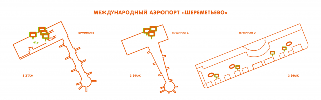 Москва, SVO, терминалы В, С, D (деятельность в терминалах E, F временно приостановлена)